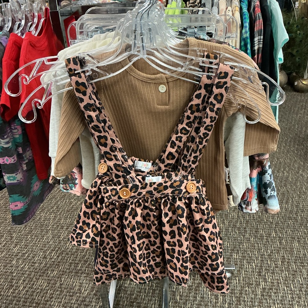 Leopard Print Suspender Skirt